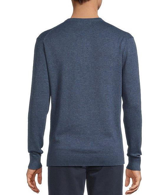 Roundtree & Yorke Long Sleeve Solid Henley Pullover Sweater Product Image