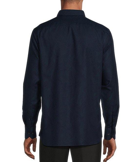 Murano Slim Fit Jacquard Sateen Long Sleeve Woven Shirt Product Image