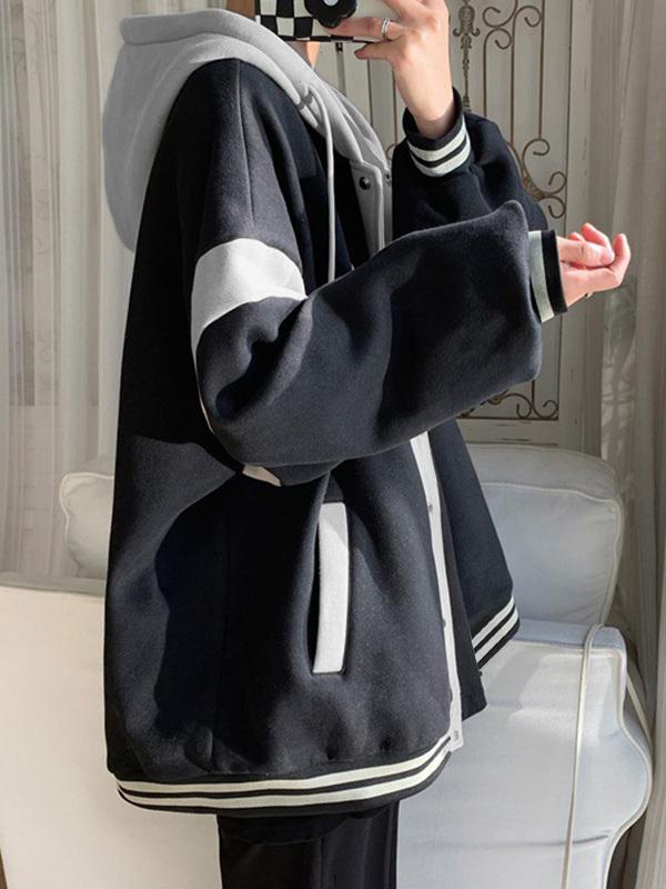 Men's Color Block Hooded Jacket Product Image