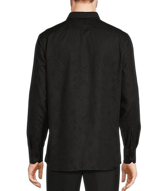 Murano Slim Fit Jacquard Sateen Long Sleeve Woven Shirt Product Image