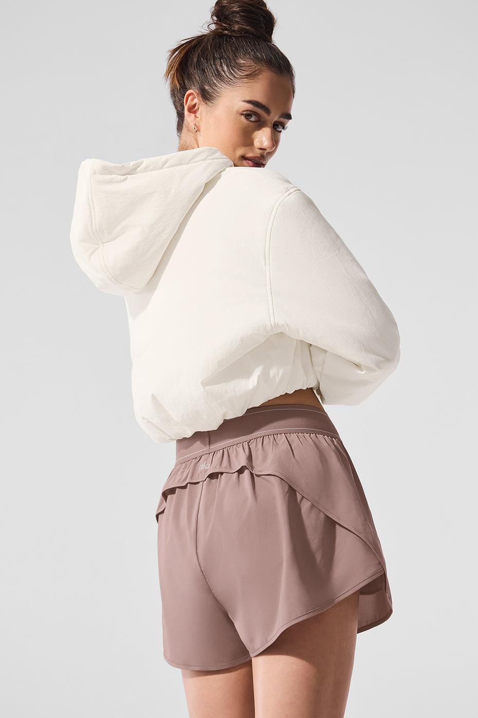 Cropped Mountain Peak Full-Zip Hoodie - Ivory Female Product Image