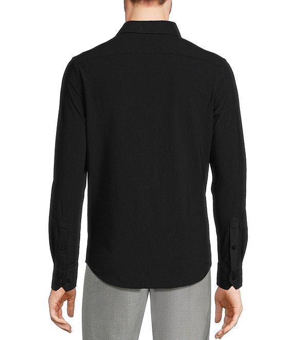 Collezione Eurojersey Slim-Fit Stretch Solid Textured Long Sleeve Woven Shirt Product Image