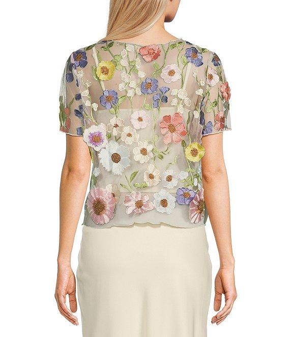 Evolutionary Coordinating 3D Floral Print Short Sleeve Top Product Image