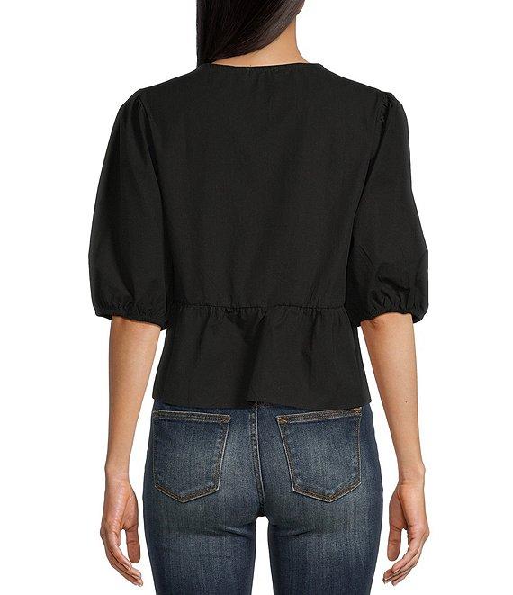 Vigoss Front-Bow-Detailed Short Sleeve Top Product Image