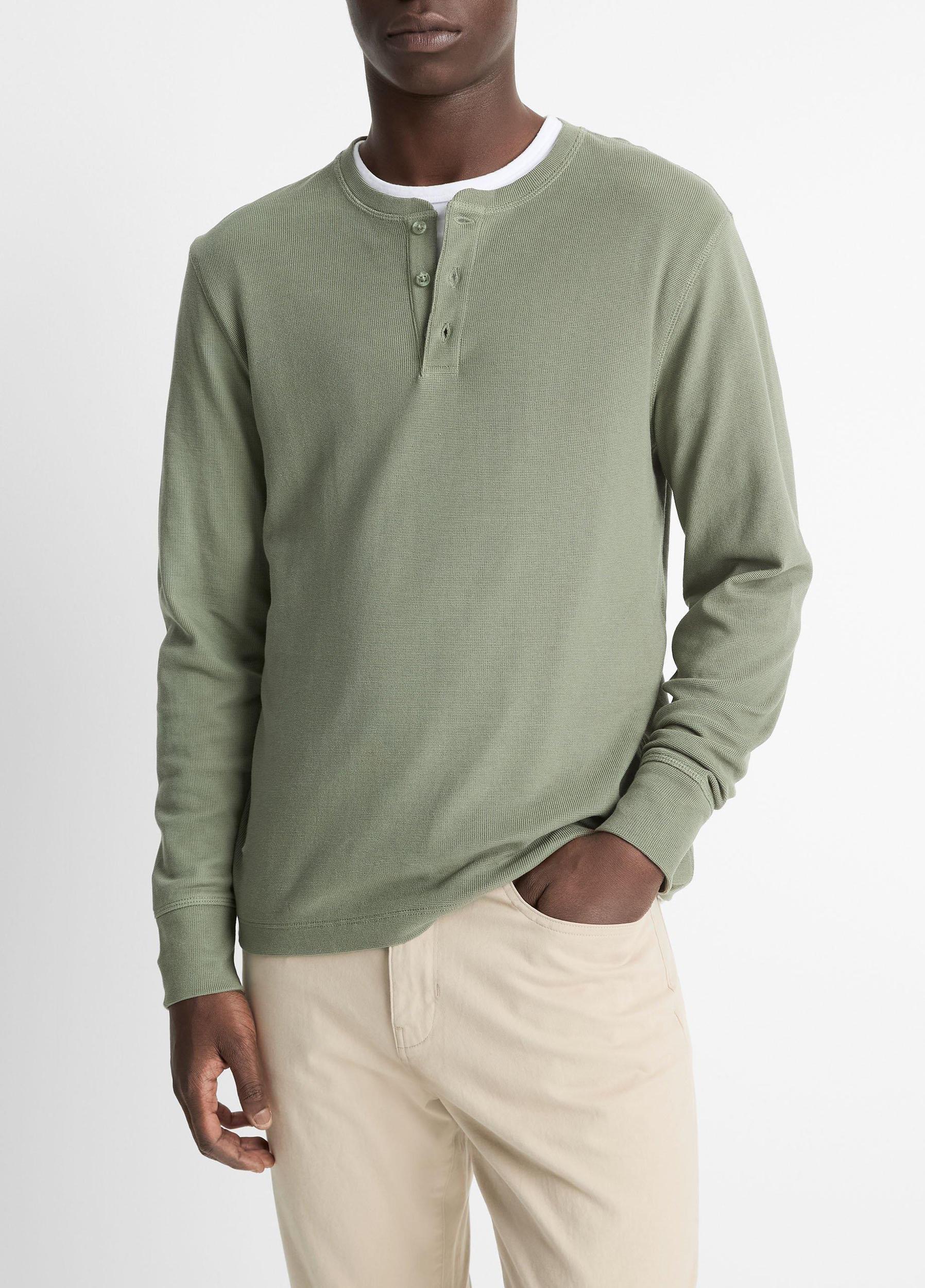 Pima Cotton Waffle Henley Product Image