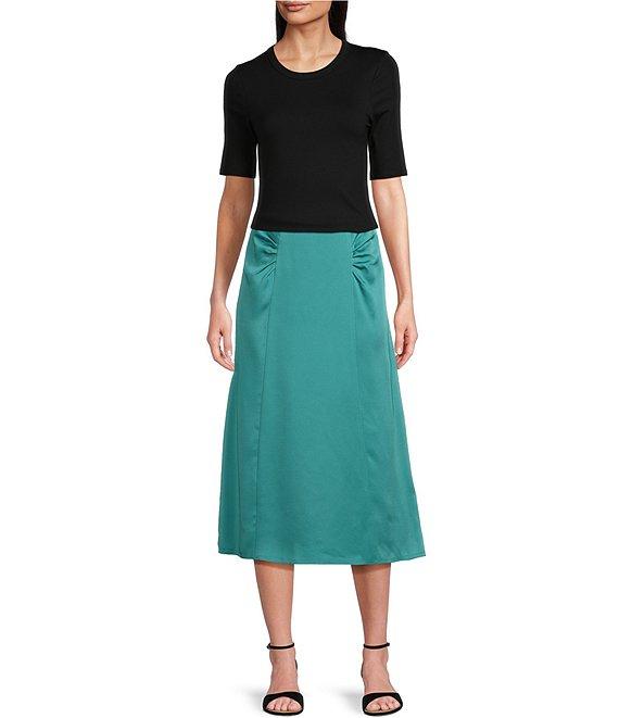 BOSS by Hugo Boss Efita Solid Knit Crew Neck Short Sleeve Coordinating Shirt Product Image