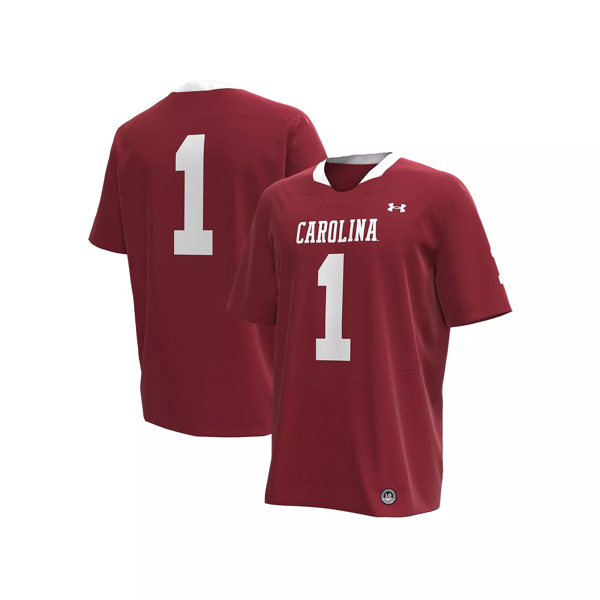 Men's Under Armour #1 Garnet South Carolina Gamecocks Throwback Replica Jersey,  Product Image
