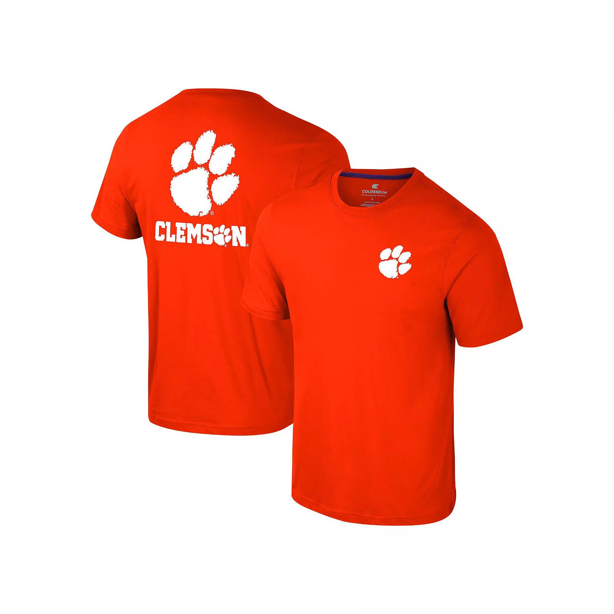 Men's Colosseum Orange Clemson Tigers Logo Lockup 2-Hit Active Blend T-Shirt, Size: 2XL Product Image