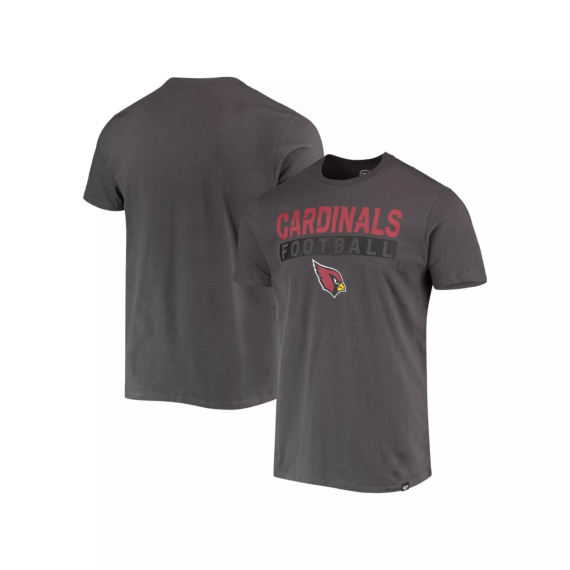 Men's '47 Charcoal Arizona Cardinals Dark Ops Super Rival T-Shirt, Size: XL Product Image