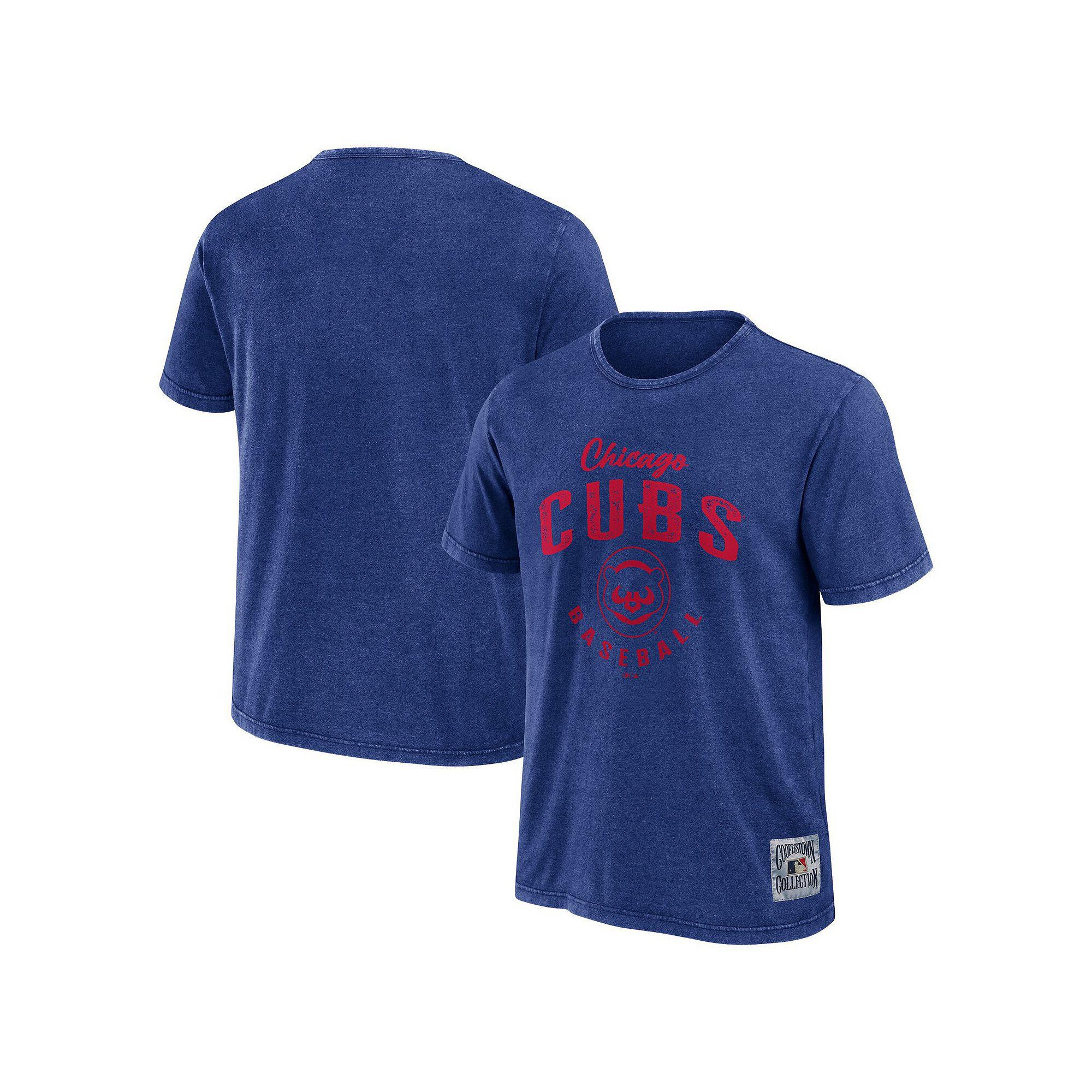 Men's Darius Rucker Collection by Fanatics Royal Chicago Cubs Cooperstown Collection Washed T-Shirt, Size: Small, Blue Product Image