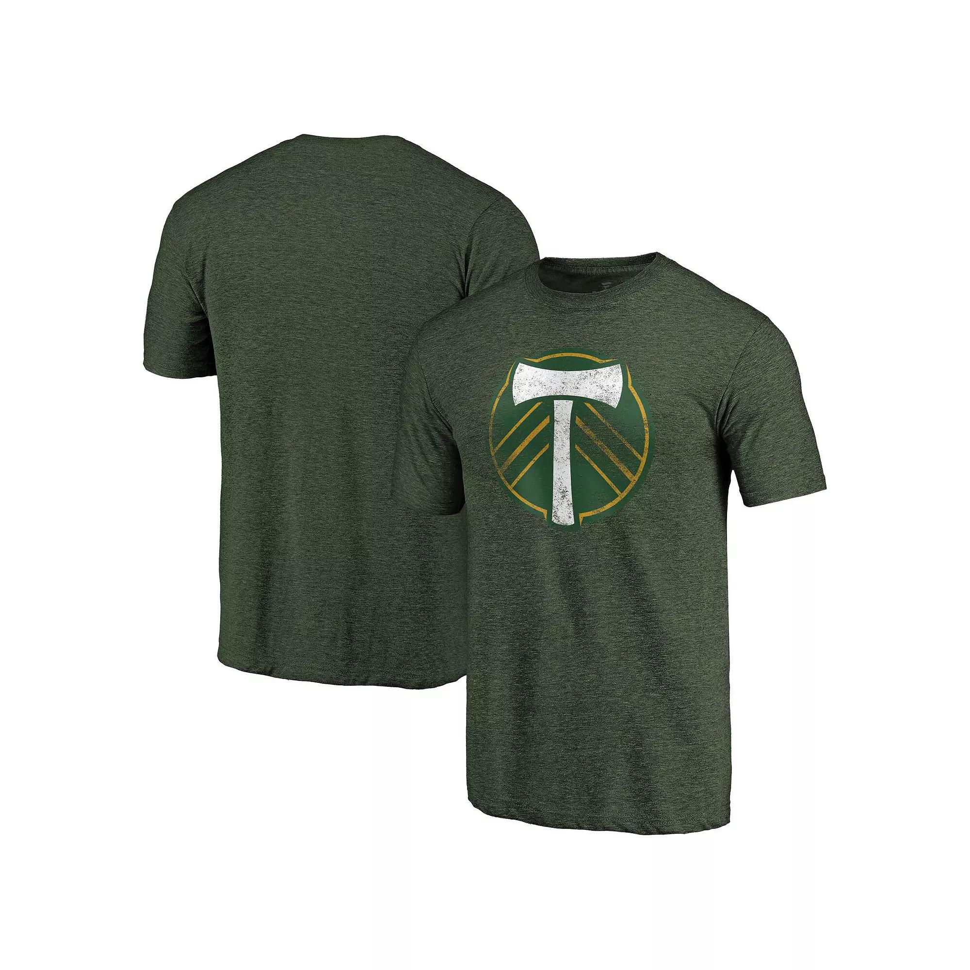 Men's Fanatics Branded Green Portland Timbers Distressed Primary Logo Tri-Blend T-Shirt,  Product Image