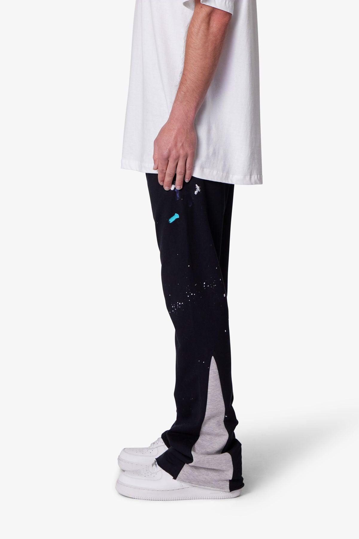 Contrast Bootcut Sweatpants - Black Male Product Image