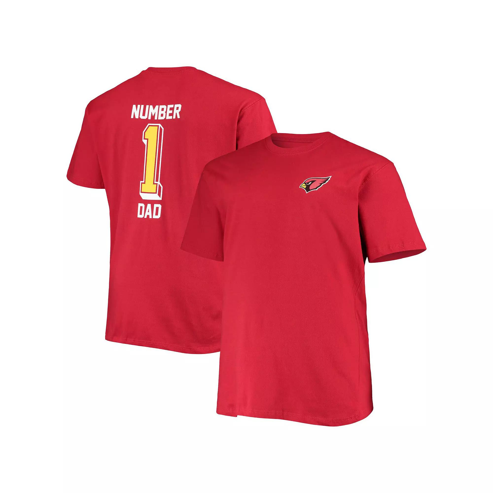 Men's Fanatics Branded Cardinal Arizona Cardinals Big & Tall #1 Dad 2-Hit T-Shirt,  Product Image
