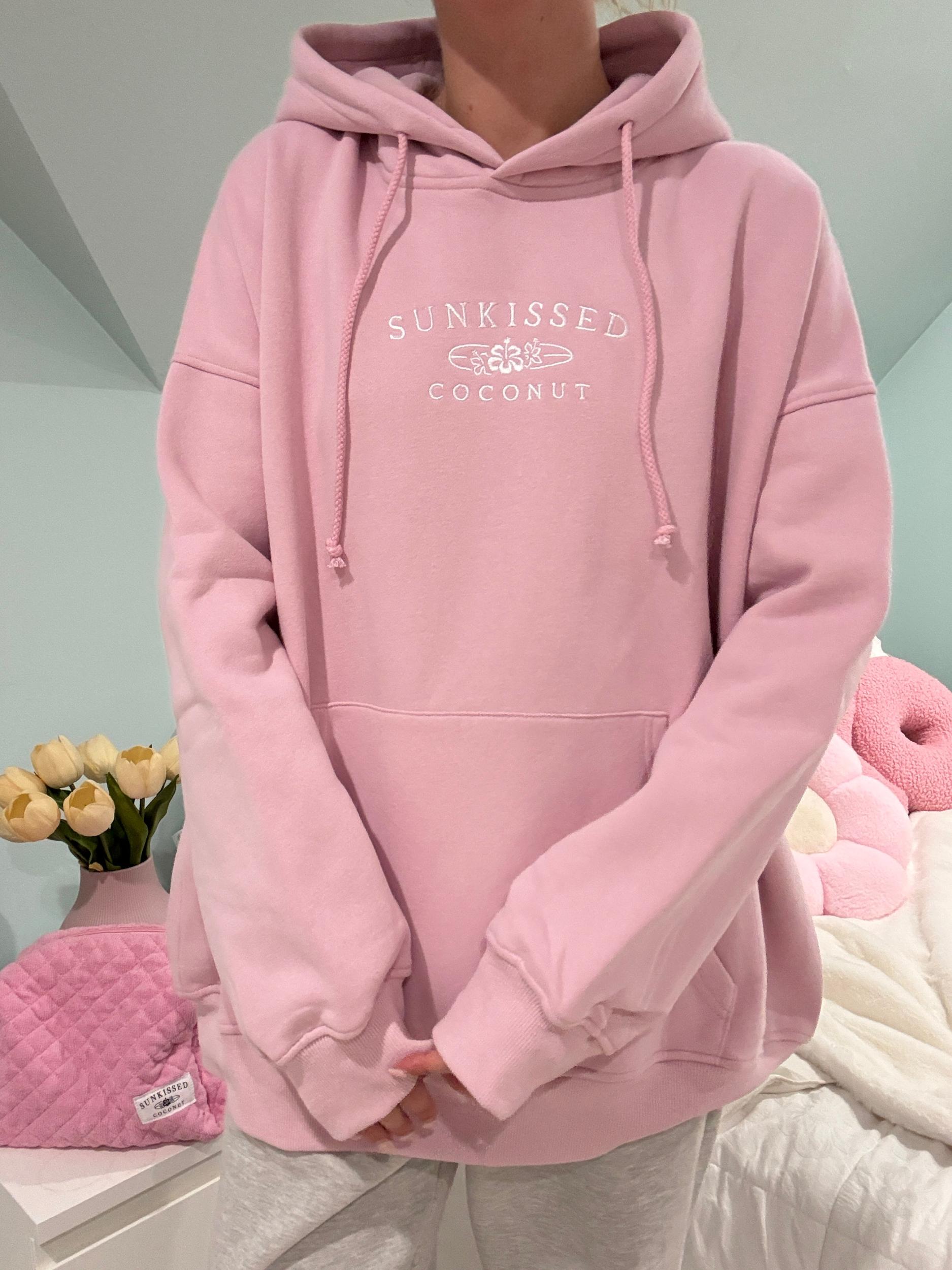 Mauve Mist Sunkissedcoconut Embroider Hoodie Product Image