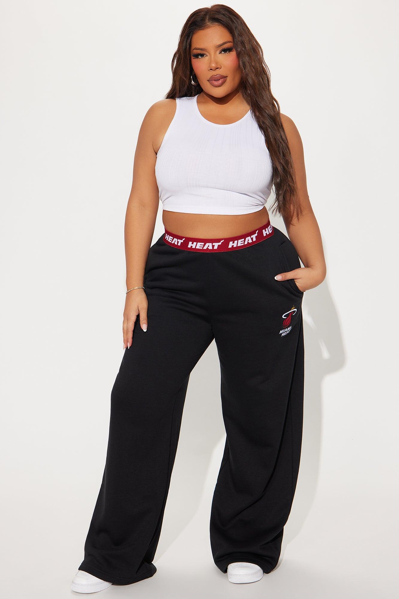 Miami Heat Free Throw Wide Leg Pant - Black Female Product Image