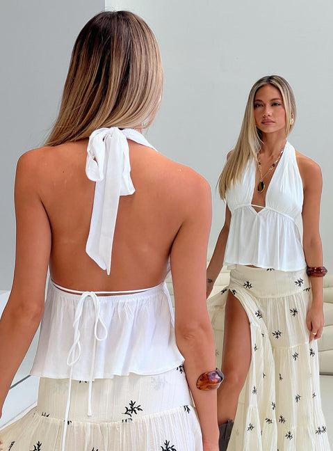Saddler Halter Top White Product Image