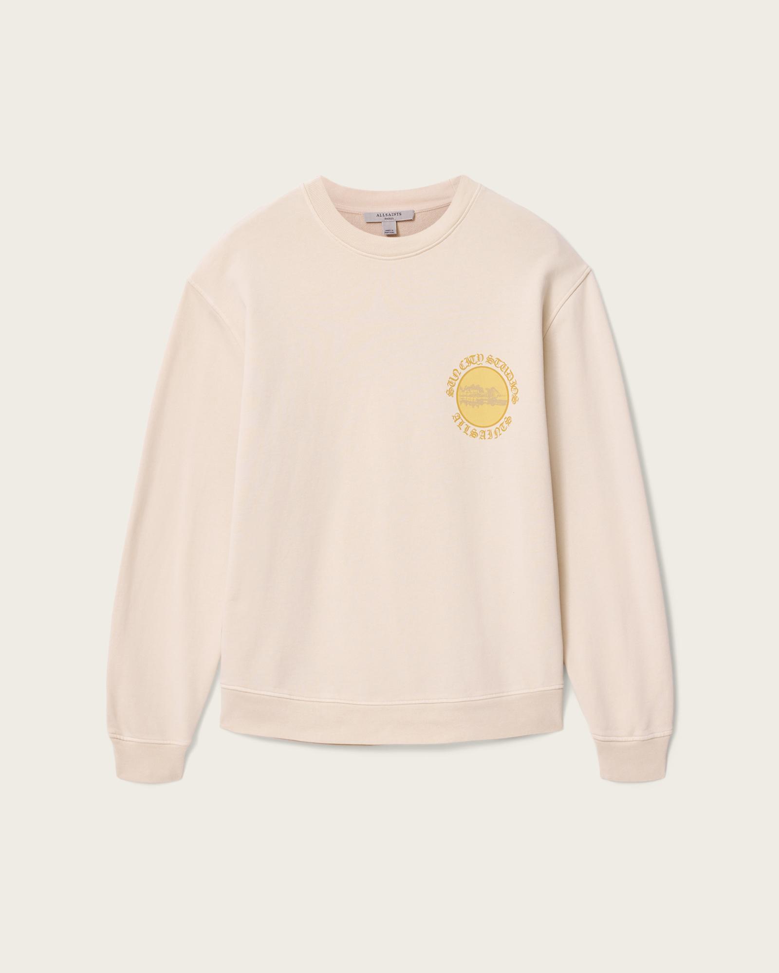 Sun City Etta Oversized Cotton Sweatshirt BIRCH WHITE | ALLSAINTS US Product Image