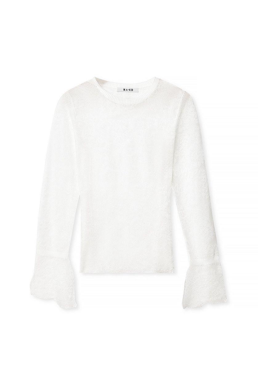 Lace Knitted Round Neck Top Product Image