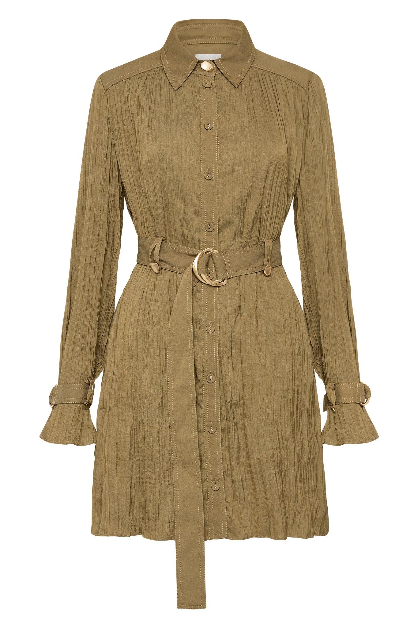 Bays Crushed Pleat Midi Dress Product Image