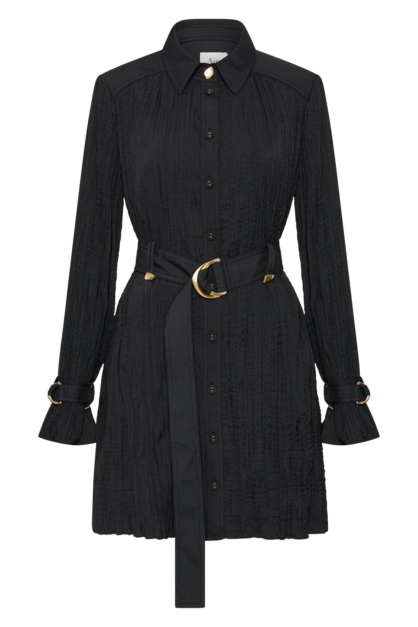 Bays Crushed Pleat Midi Dress Product Image