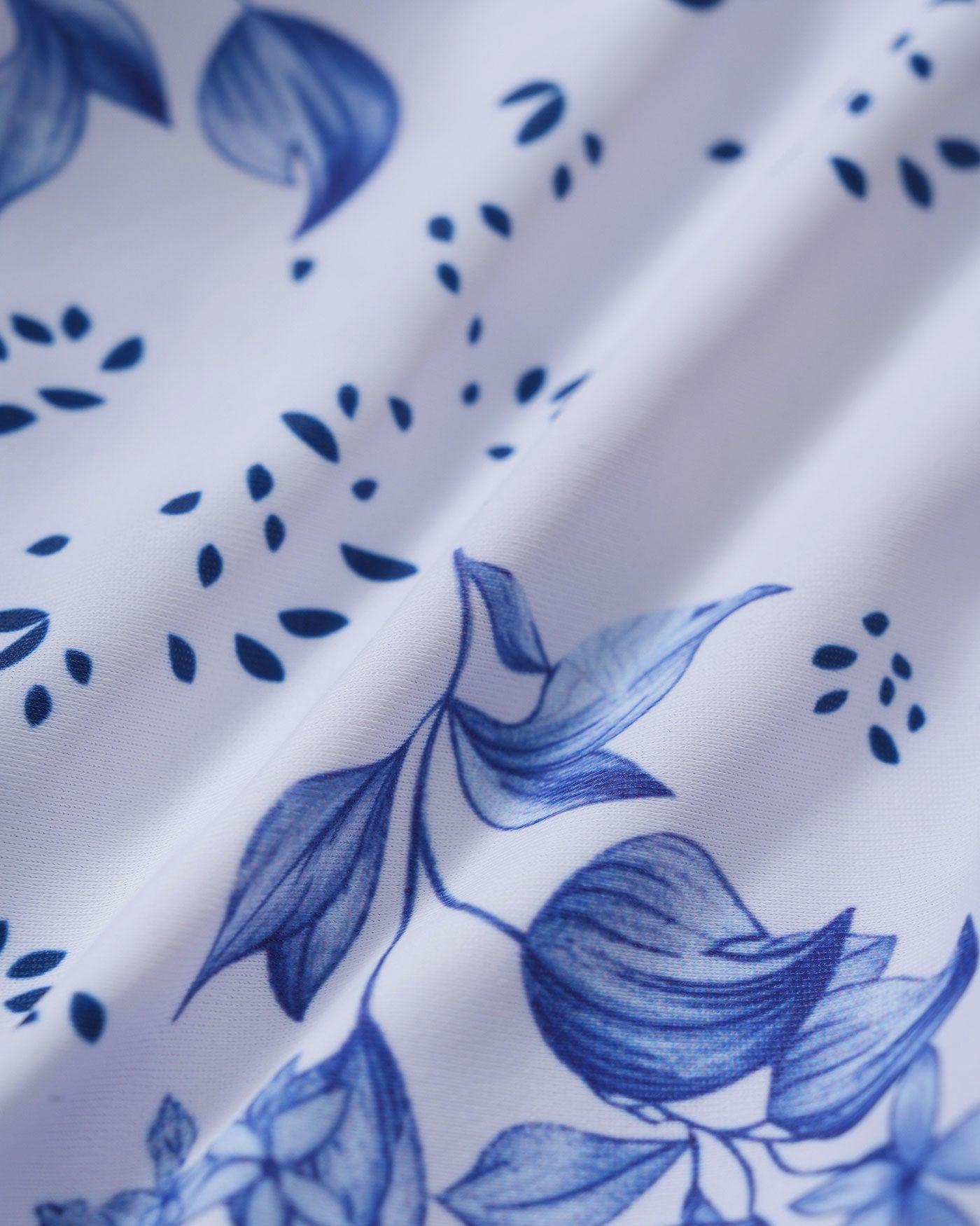 White Floral Tie Strap Triangle Bikini Set Product Image