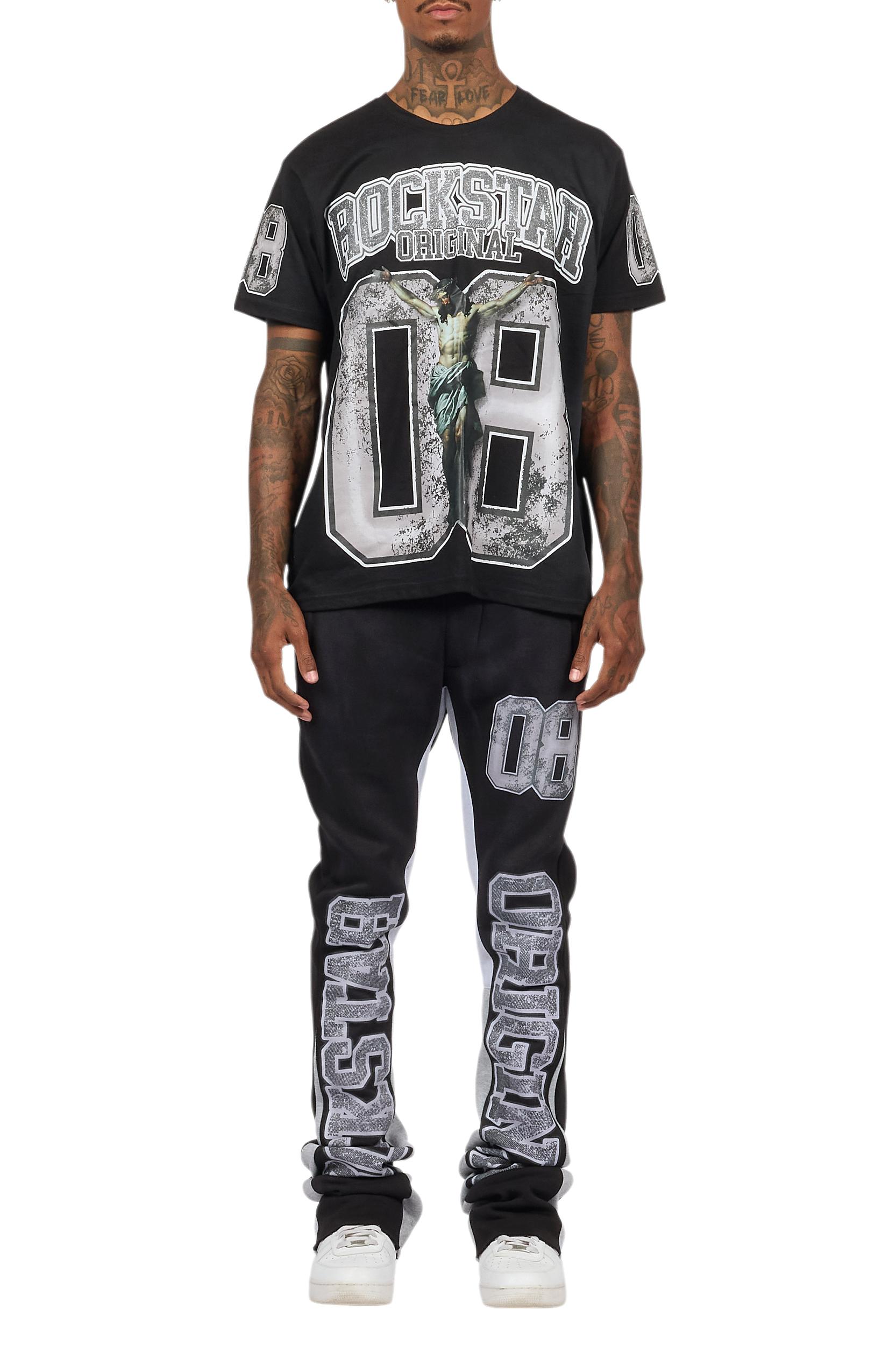 Fields Black/White T-Shirt/Stacked Flare Track Set Male Product Image