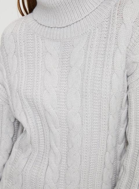 Nyle Knit Sweater Grey Product Image