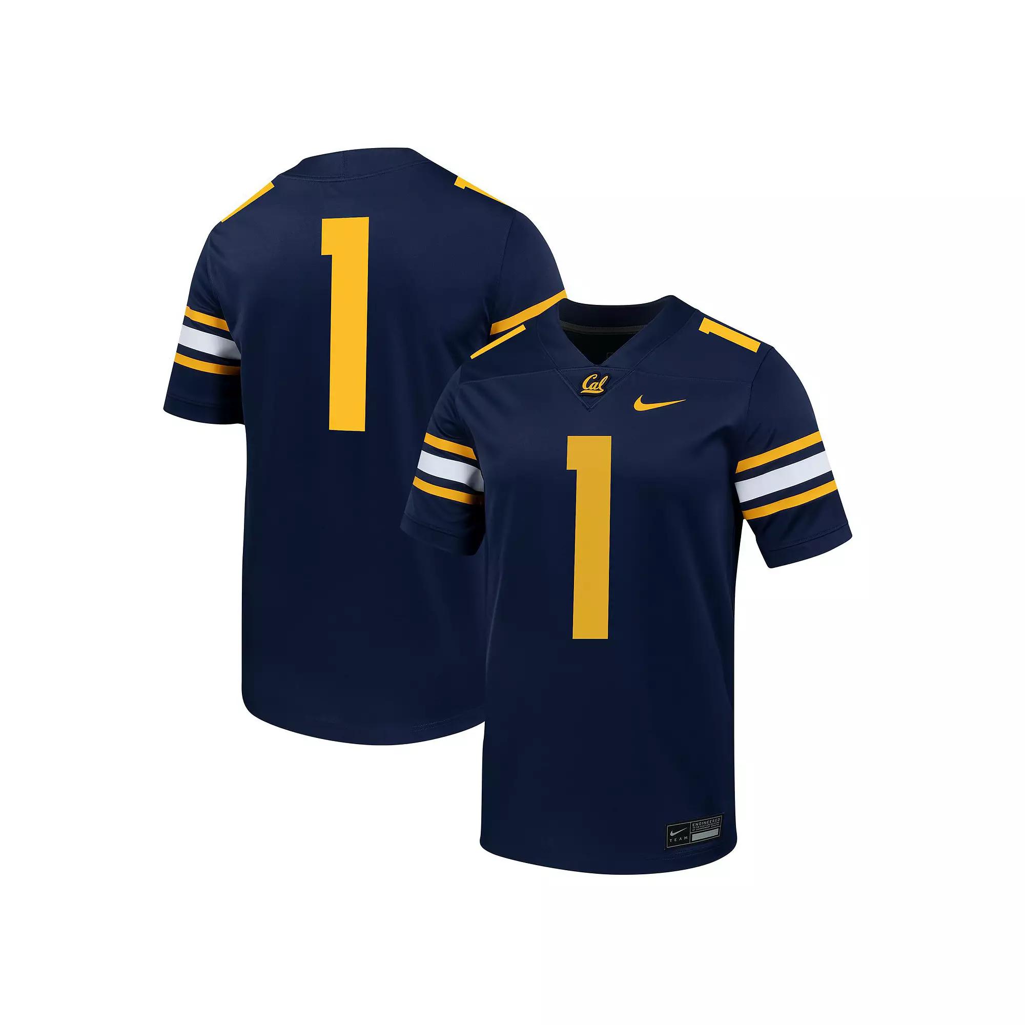 Men's Nike #1 Navy Cal Bears Untouchable Football Jersey, Size: Large, Blue Product Image