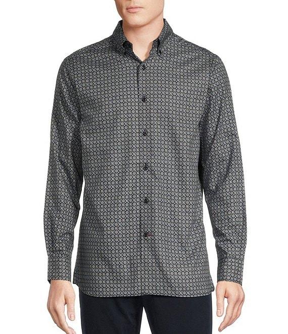 Cremieux Blue Label Twill Geo Print Long Sleeve Woven Shirt Product Image
