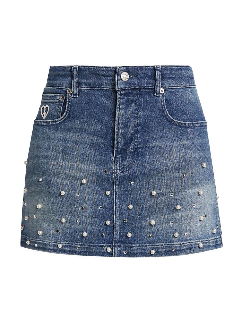 Womens Embellished Miniskirt - Product Image