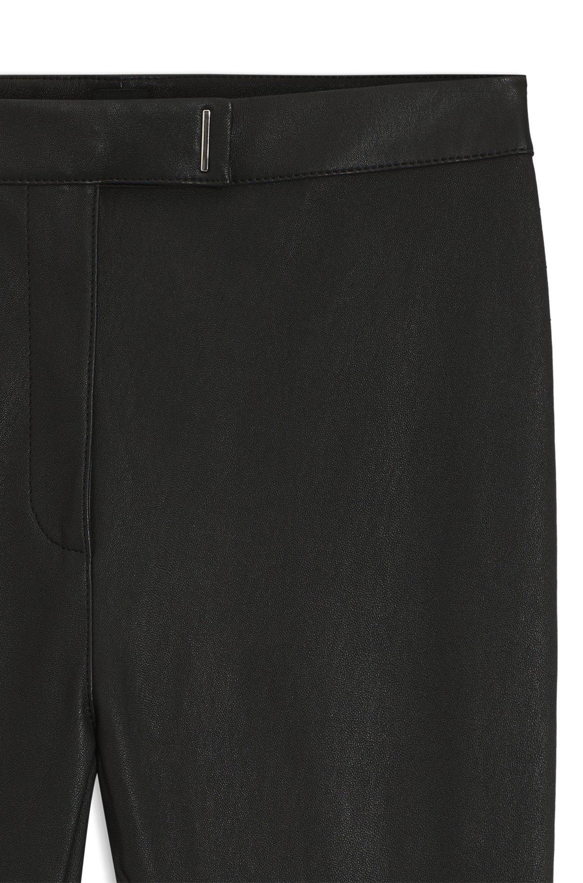 Leather leggings with logo-hook closure Product Image