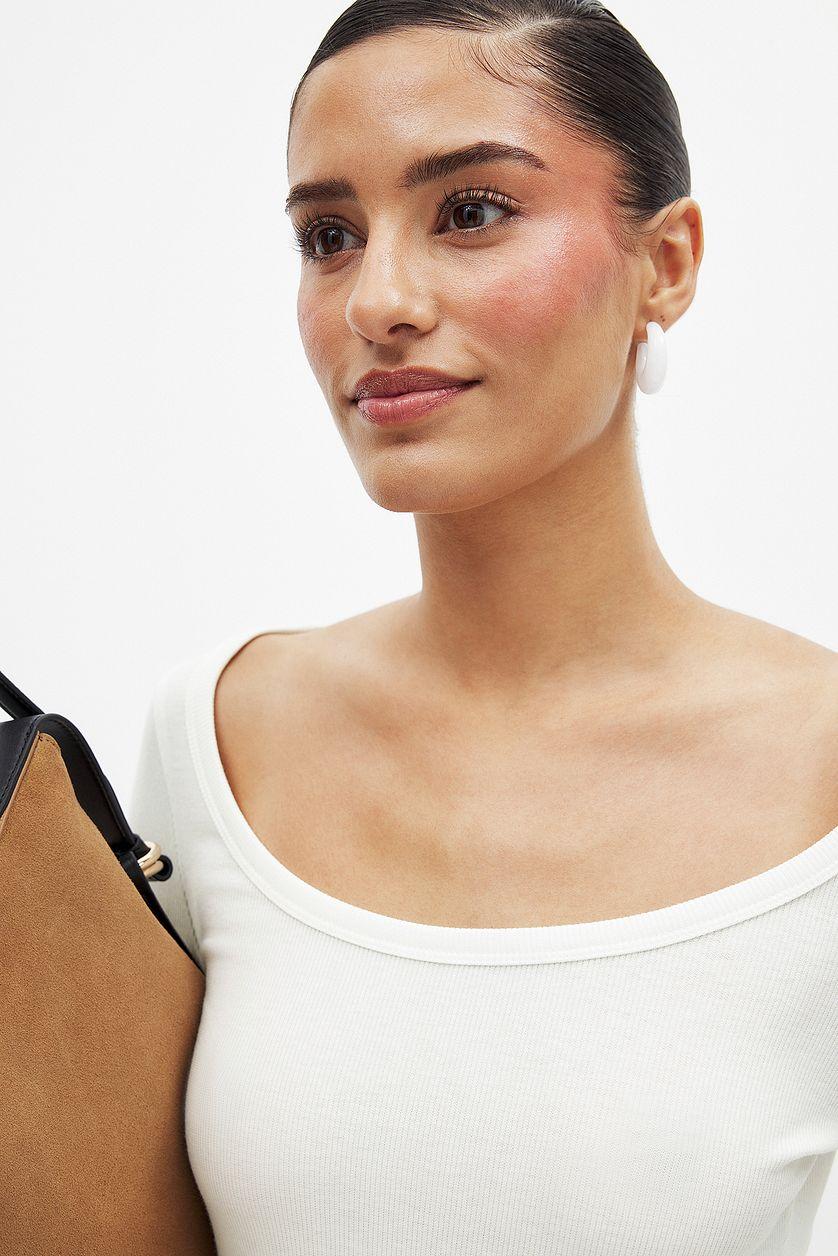 Scoop Neck Ribbed Top Product Image