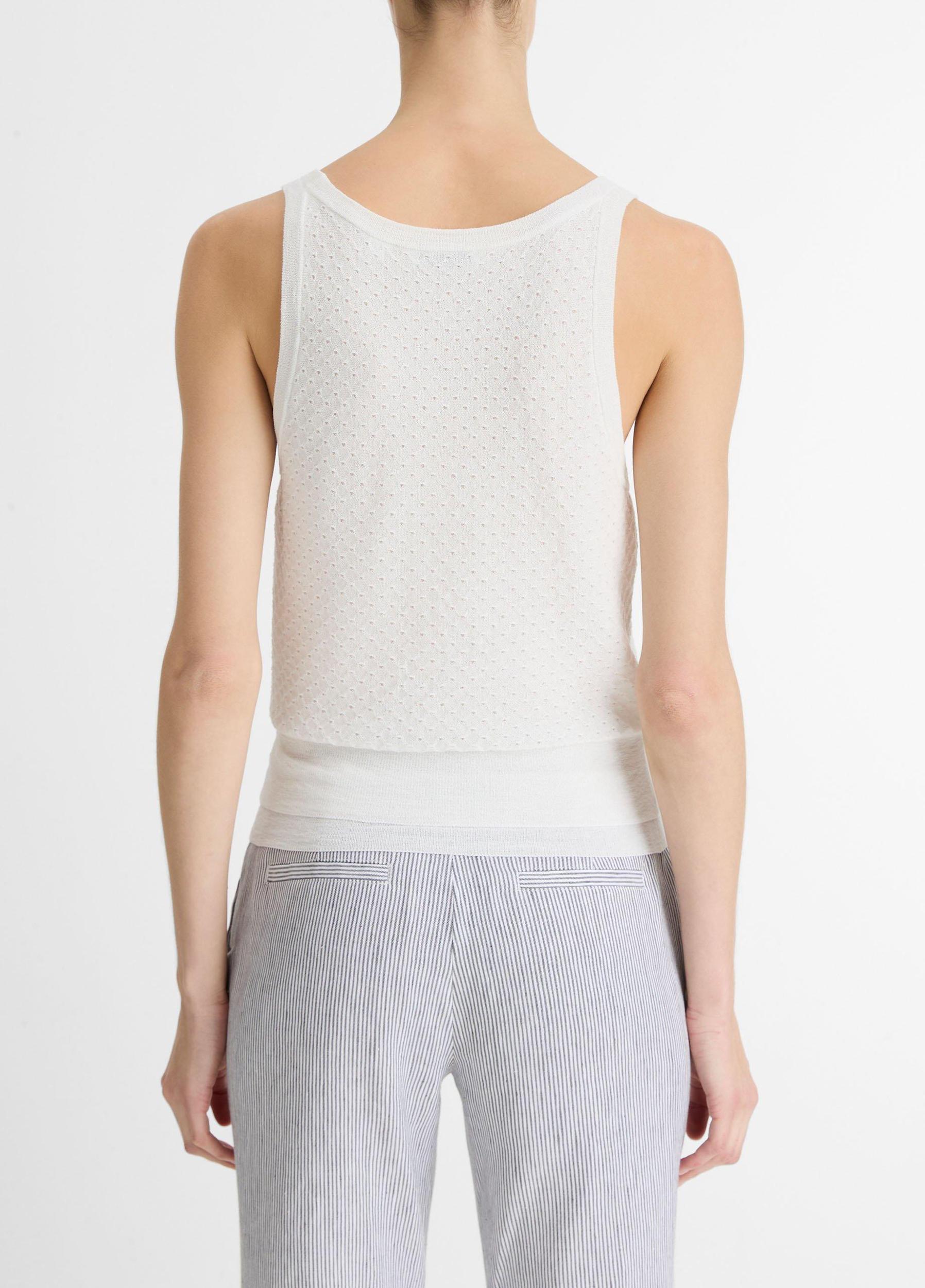 Italian Cotton-Blend Mesh Double-Layer Tank Product Image