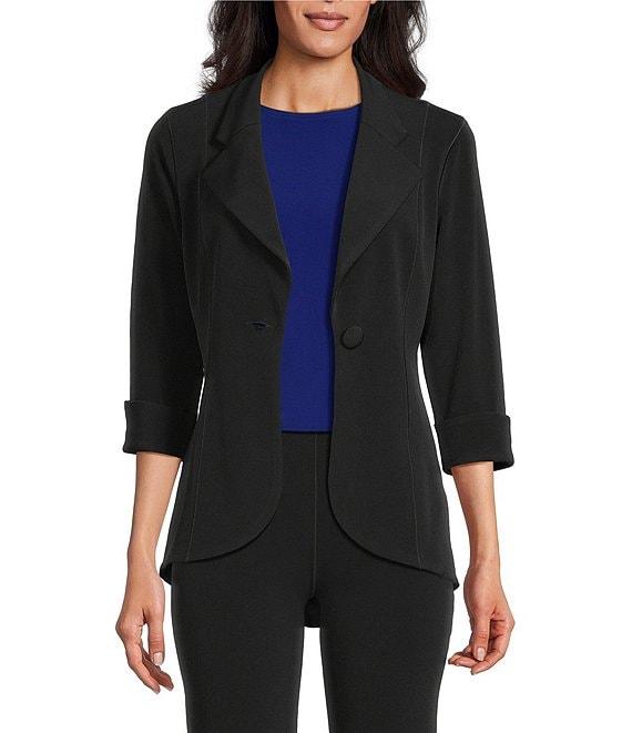 Eva Varro Notch Lapel 3/4 Sleeve High Low Jacket Product Image