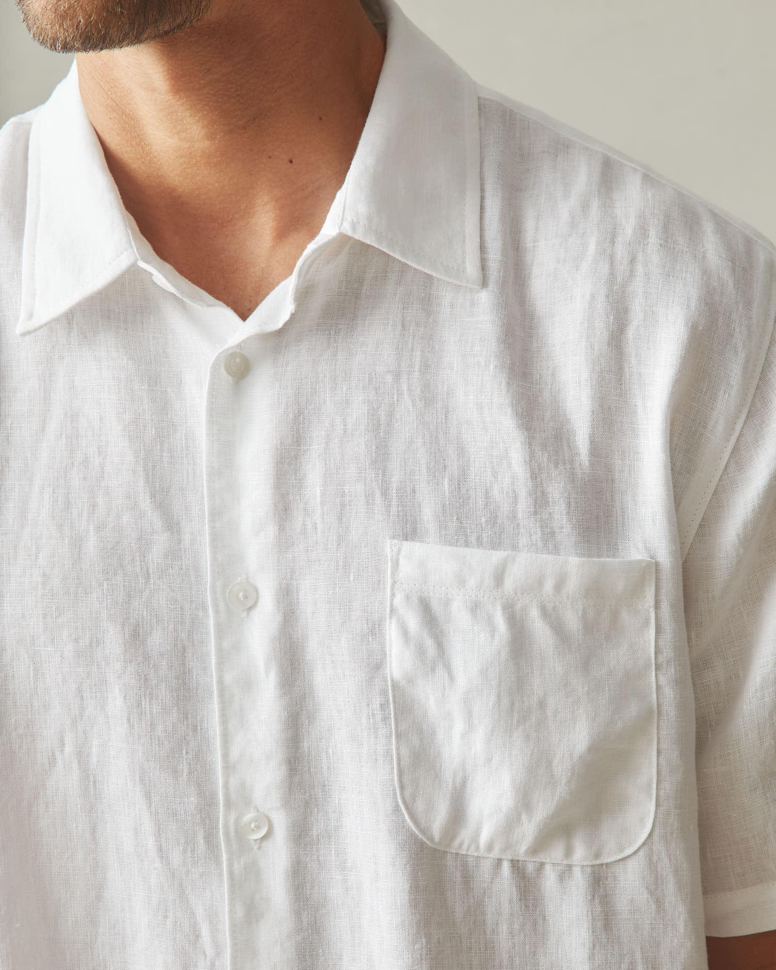 Men's Linen Shirt - White Product Image