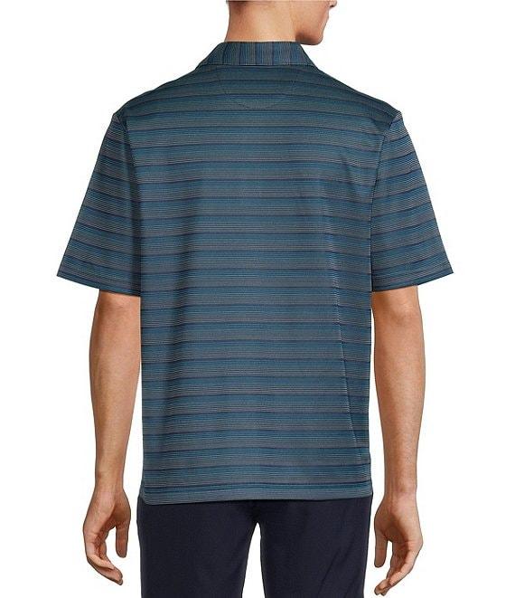 Roundtree & Yorke Performance Short Sleeve Stripe Jacquard Polo Shirt Product Image
