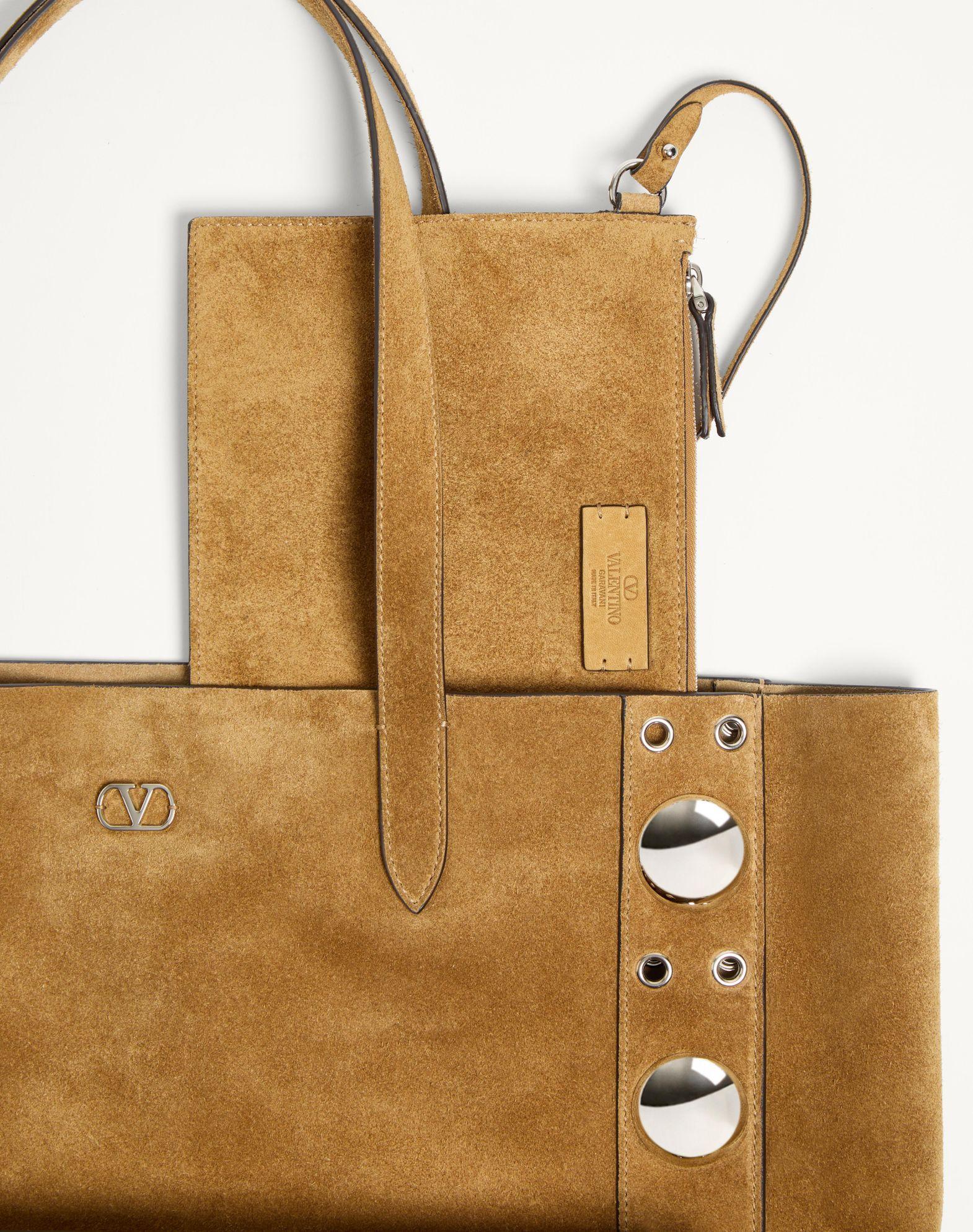 Valentino Garavani Medium Nellcôte Suede Shopping Bag Product Image