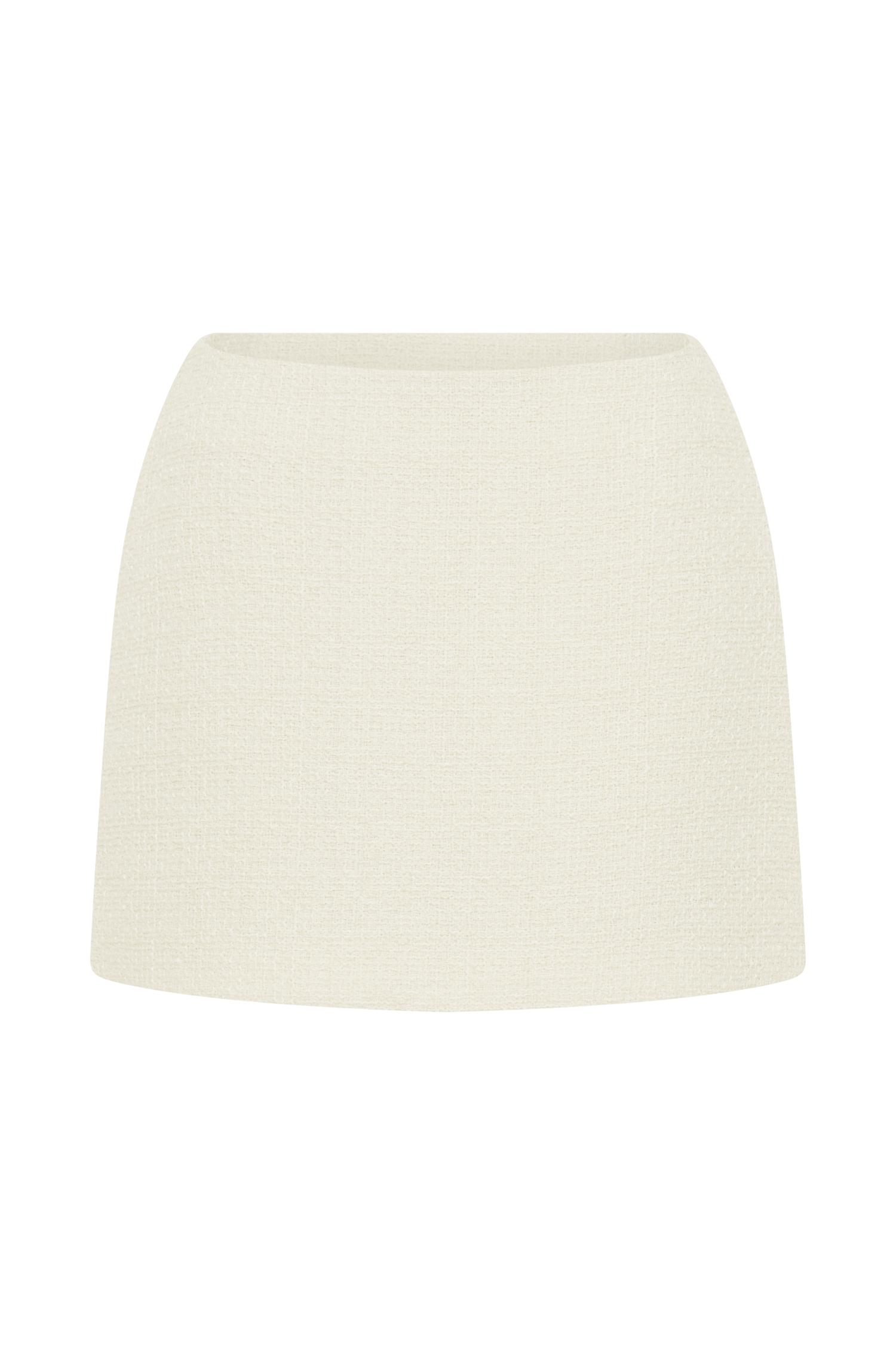 Parisa Boucle Skirt - Ivory Product Image