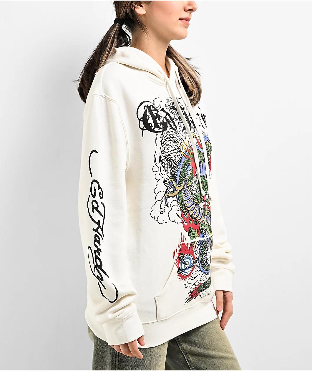 Ed Hardy Japan Dragon White Hoodie Product Image