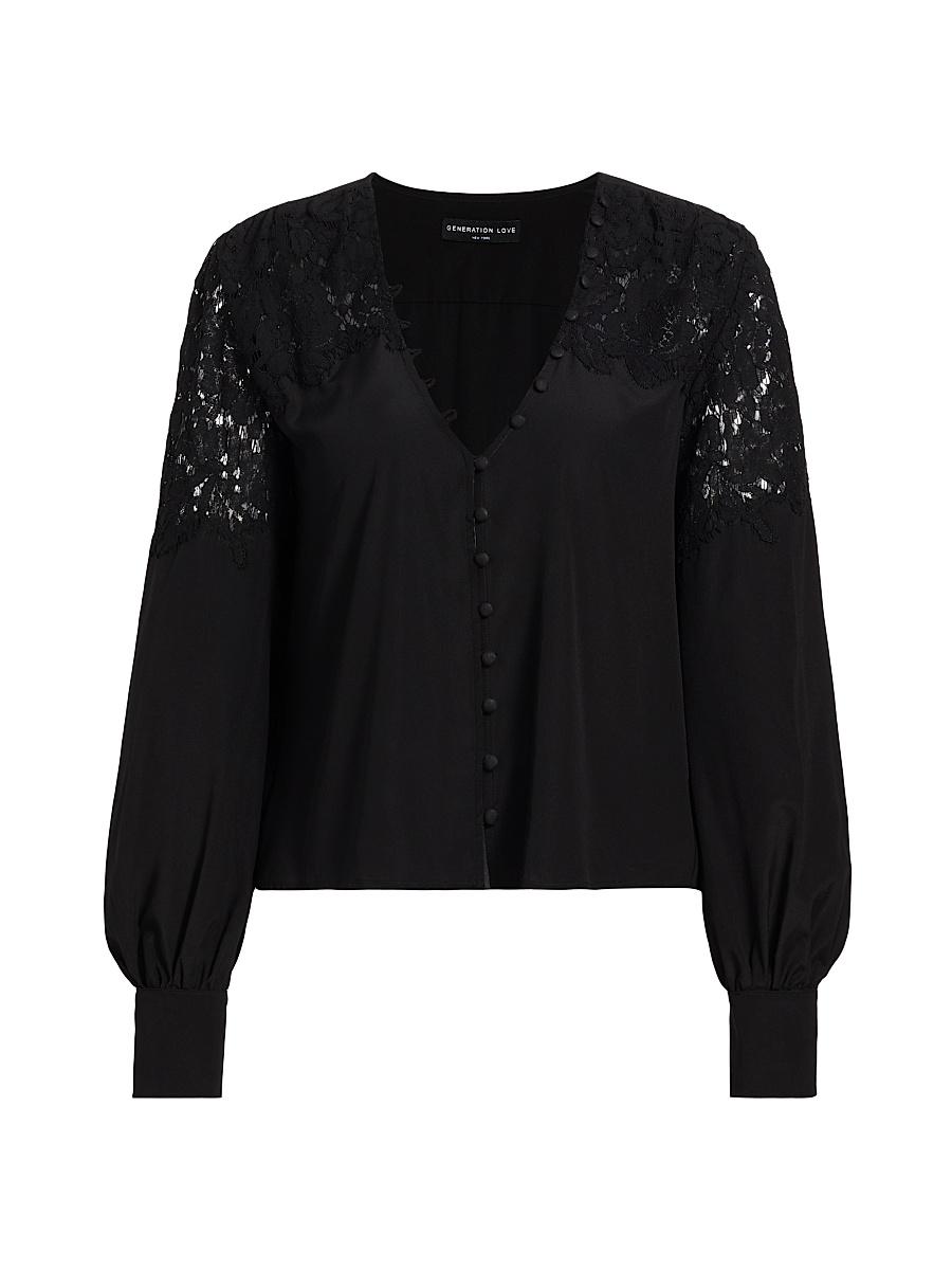 Womens Harlea Lace Combo Blouse Product Image