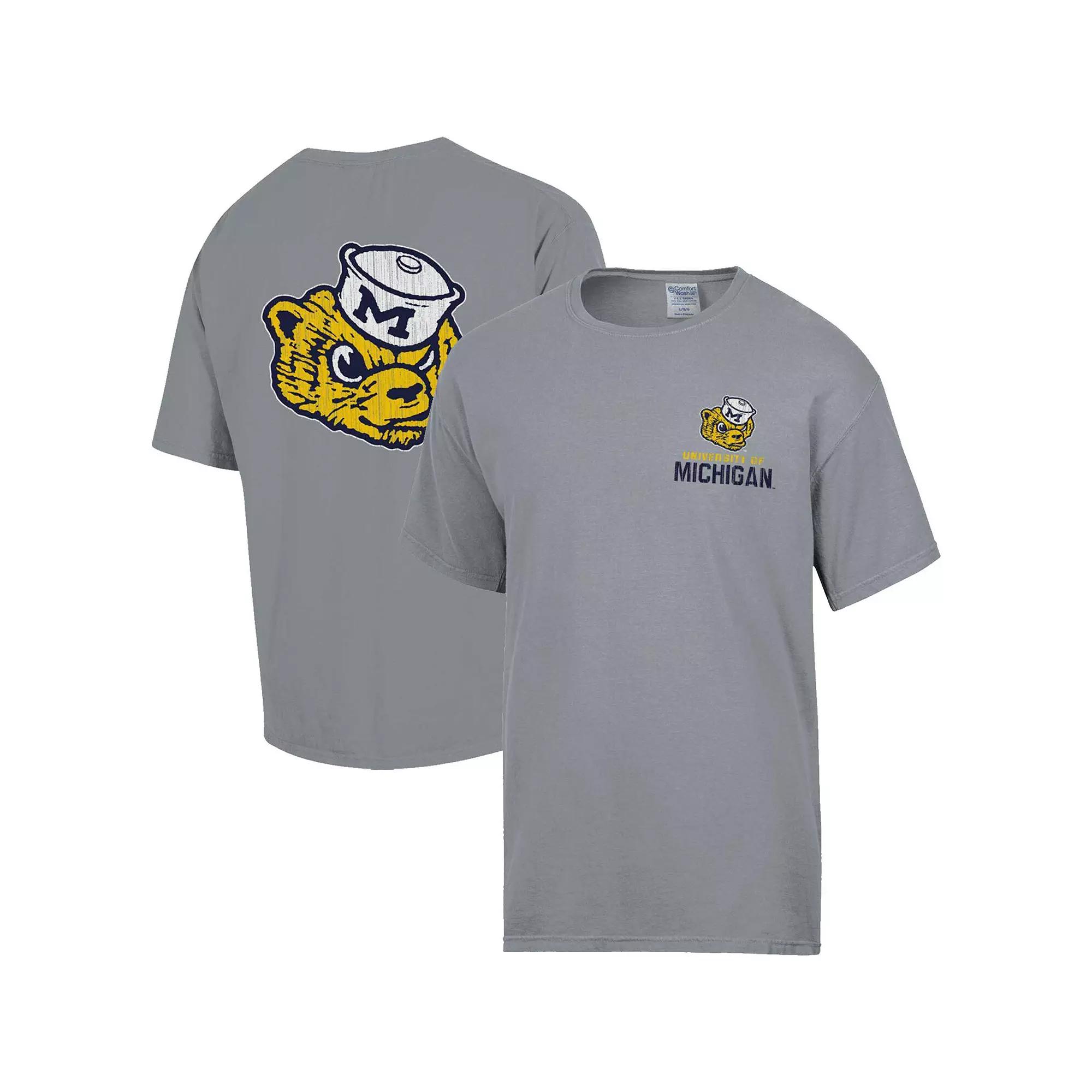 Men's Comfort Wash Graphite Michigan Wolverines Vintage Logo T-Shirt, Size: Small, Dark G Product Image
