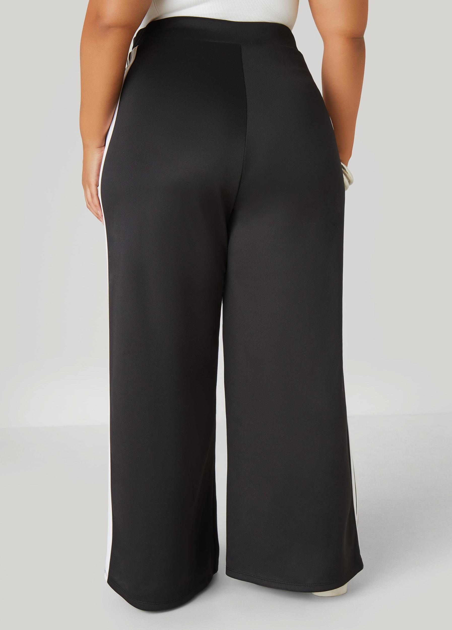 Striped Wide Leg Track Pants Product Image