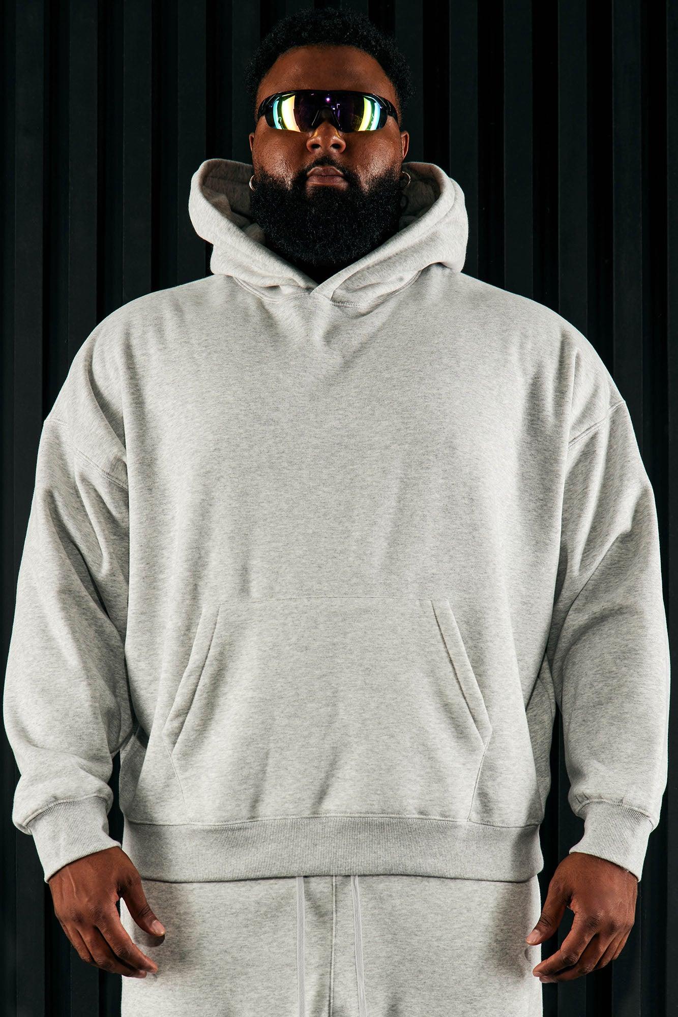 Tyson Oversized Heavyweight Hoodie - Heather Grey Product Image