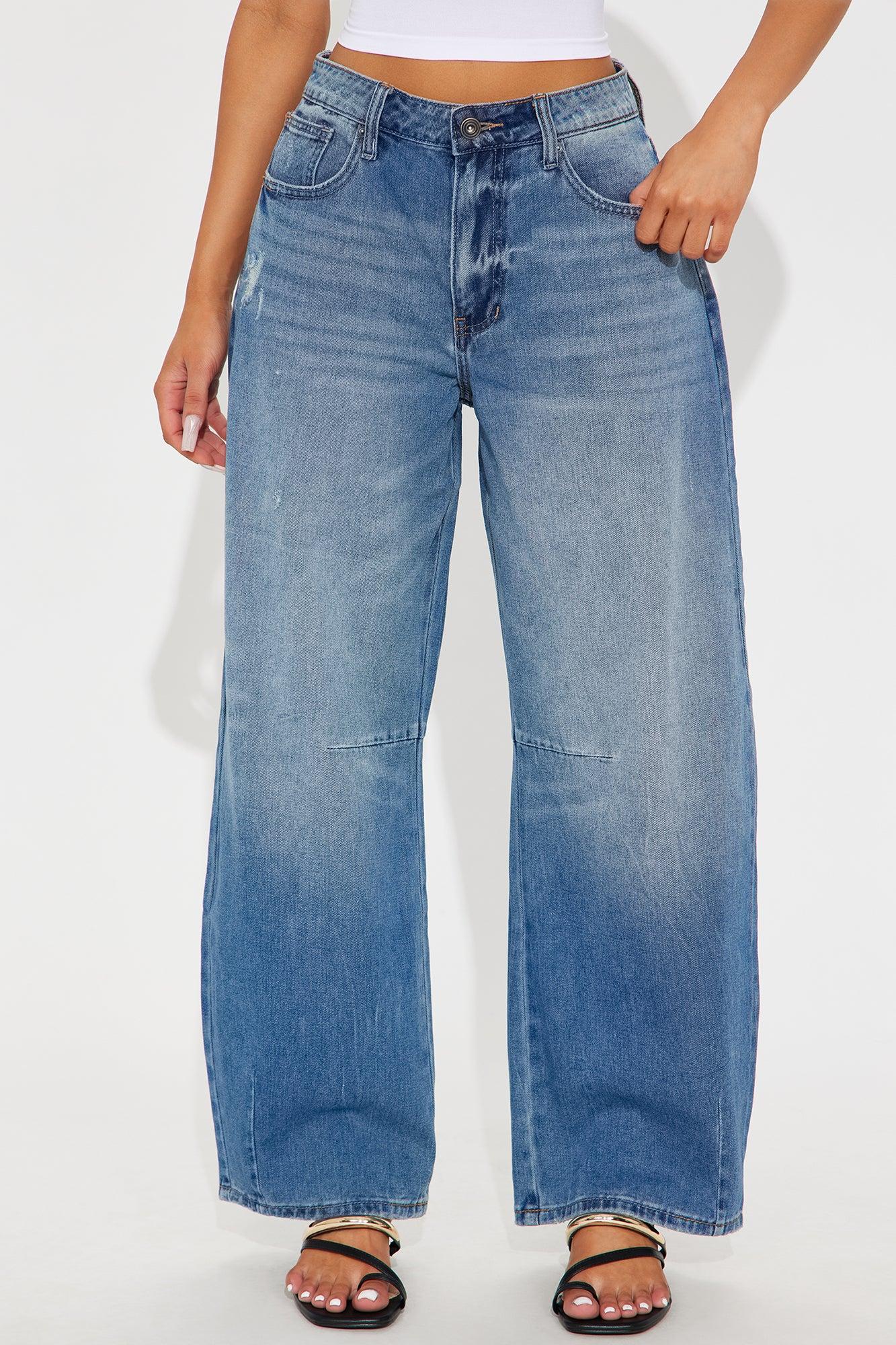 Harper Barrel Leg Jeans - Medium Wash Female Product Image