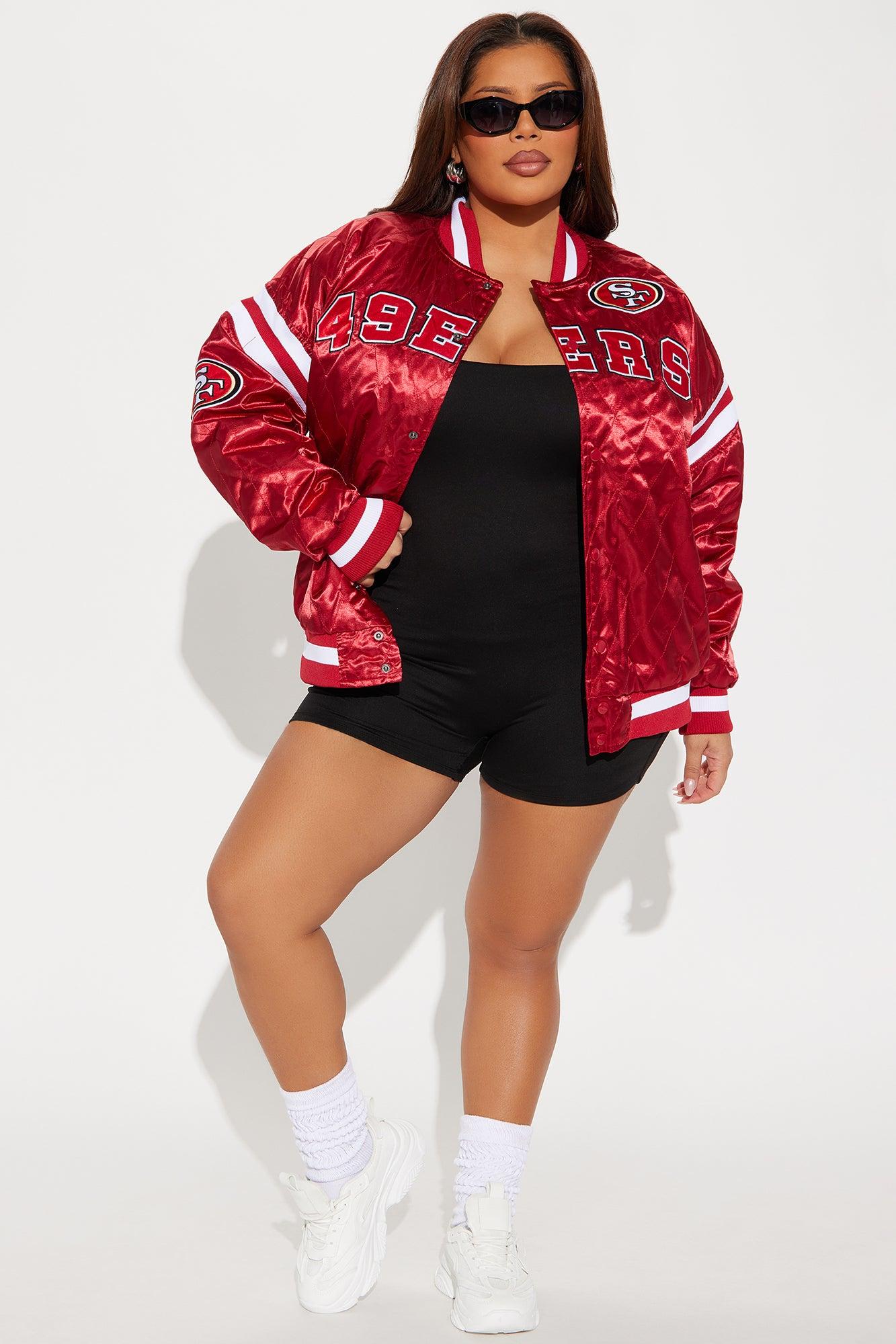 49ers Quilted Bomber Jacket - Red Female Product Image