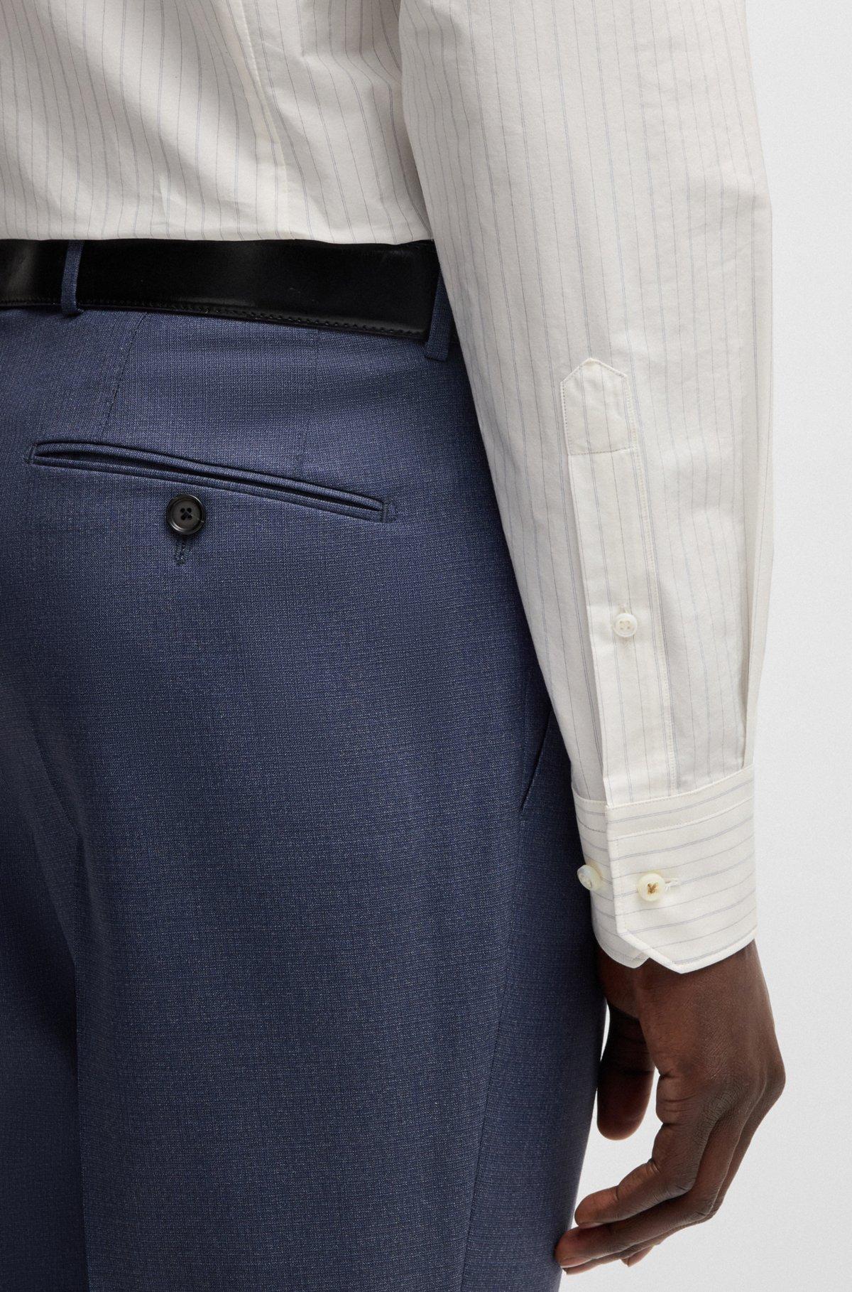 Slim-fit shirt in striped Italian-made cotton Product Image