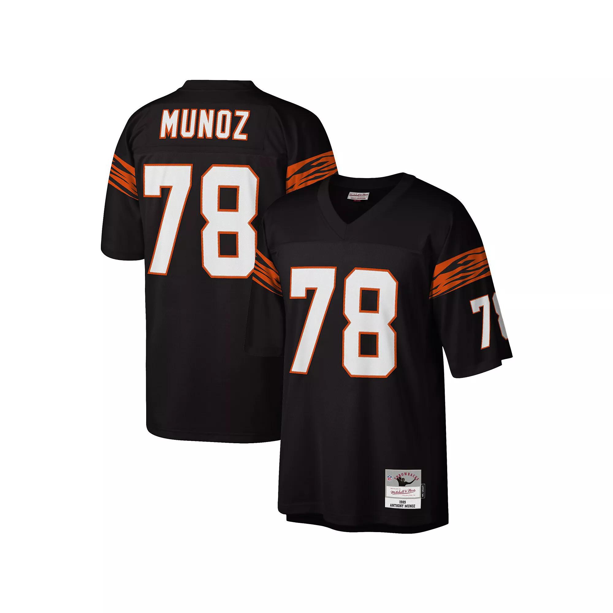 Men's Mitchell & Ness Anthony Munoz Black Cincinnati Bengals Legacy Replica Jersey, Size: XL Product Image