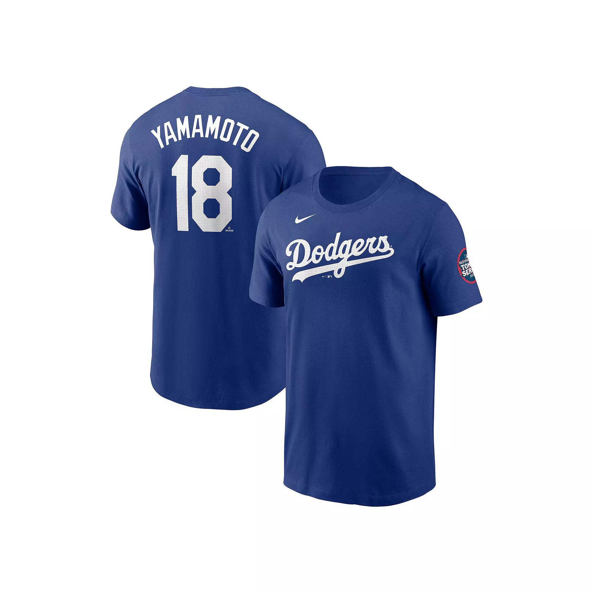 Men's Nike Yoshinobu Yamamoto Royal Los Angeles Dodgers 2025 MLB World Tour: Tokyo Series Name & Number T-Shirt, Size: 2XL, Blue Product Image