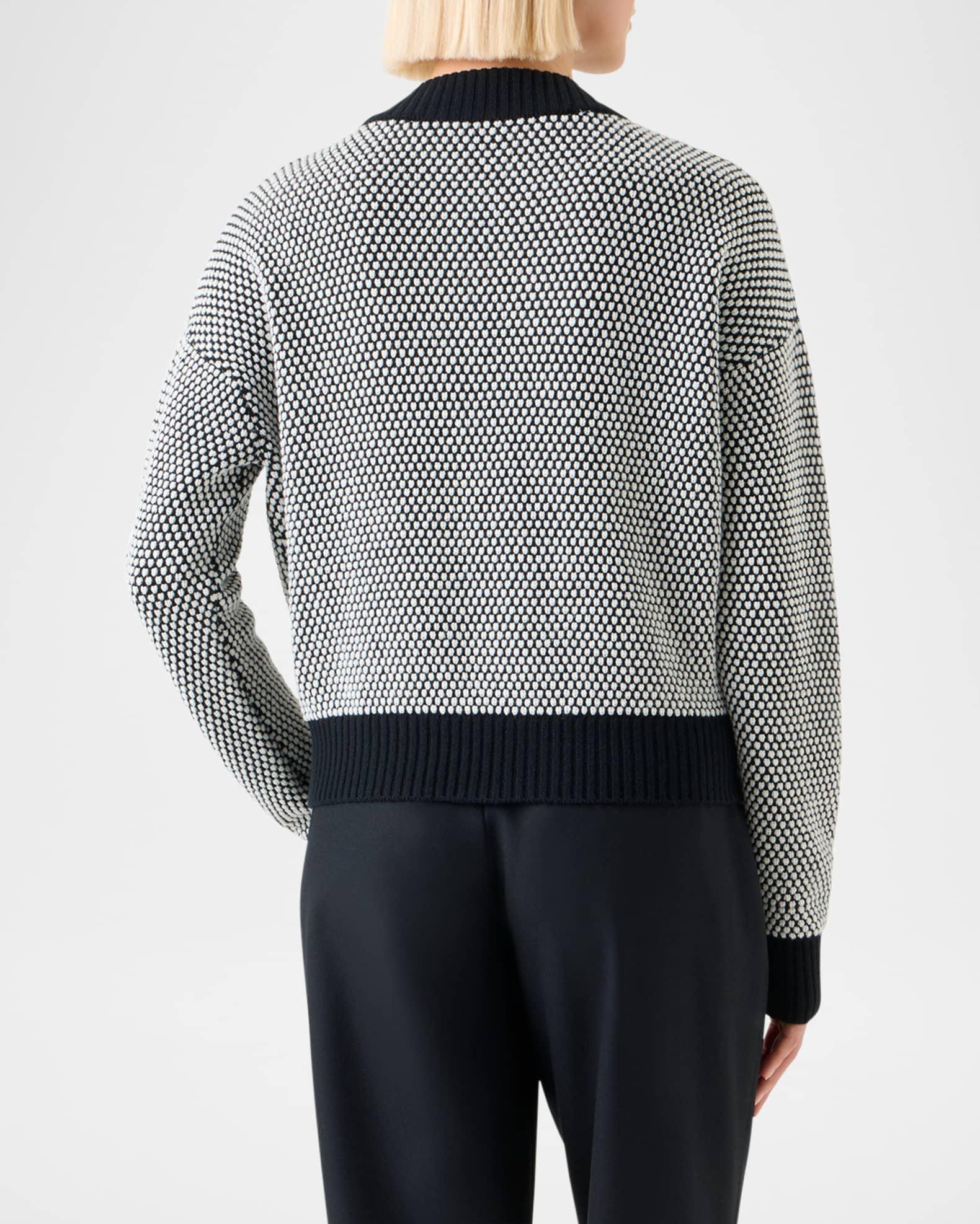Cashmere-Wool 3D Dot Knit Crewneck Sweater Product Image