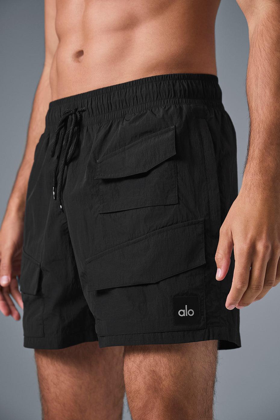 7" Crinkle Nylon Excursion Cargo Short - Black Product Image